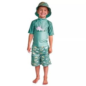 NWT UVSkinz Kids 3PC Swimwear Set with Reversible Hat